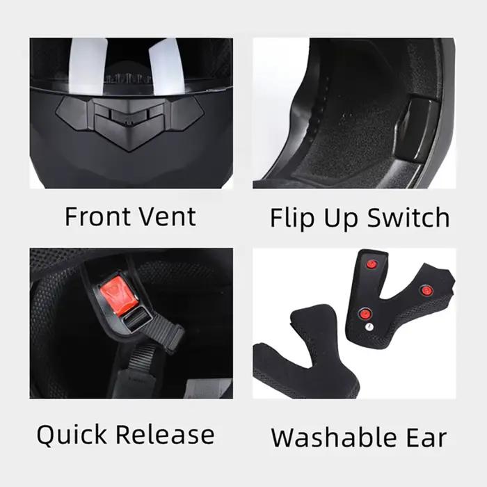 Casque de Moto rabattable pour hommes et femmes