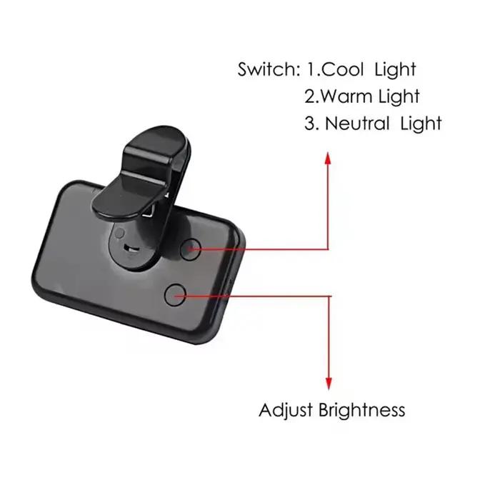 Lampe de poche à LED pour selfie, pour iPhone, Samsung, IPad, téléphone portable, ordinateur portable, clip flash, remplissage vidéo, photo, anneau lumineux, photographie