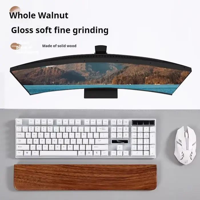 Repose-poignets ergonomique personnalisé en bois de noyer pour clavier