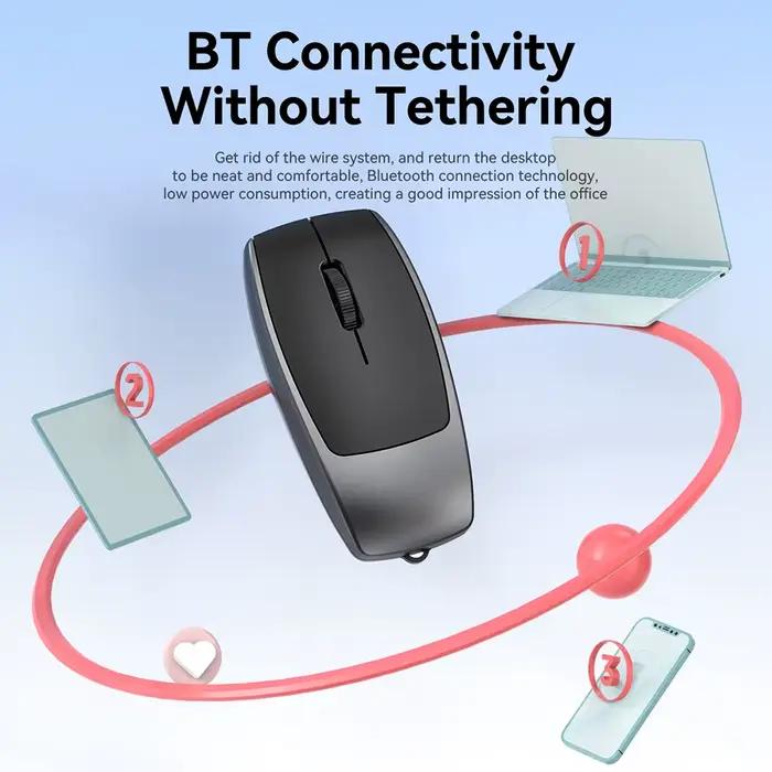 Mini souris Rechargeable avec convertisseur de lecteur de carte TF et corde suspendue type-c pour tablette