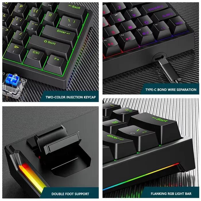K620 Mini clavier mécanique de jeu 61 touches rvb Hotswap type-c