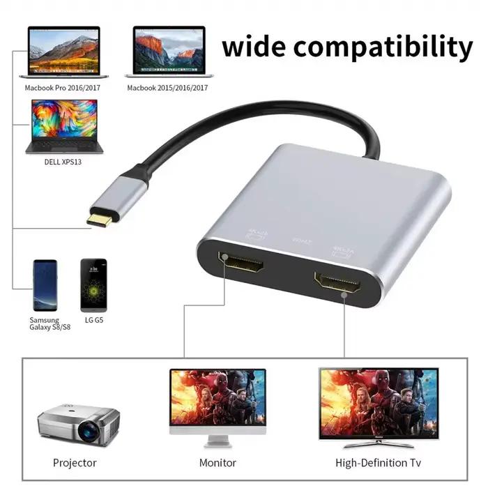 Typec vers double HDMI