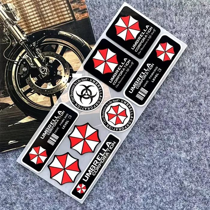 Autocollant holographique avec logo Biohazard Umbrella, autocollant en vinyle durable et imperméable, ornement DIY pour voiture, moto, casque