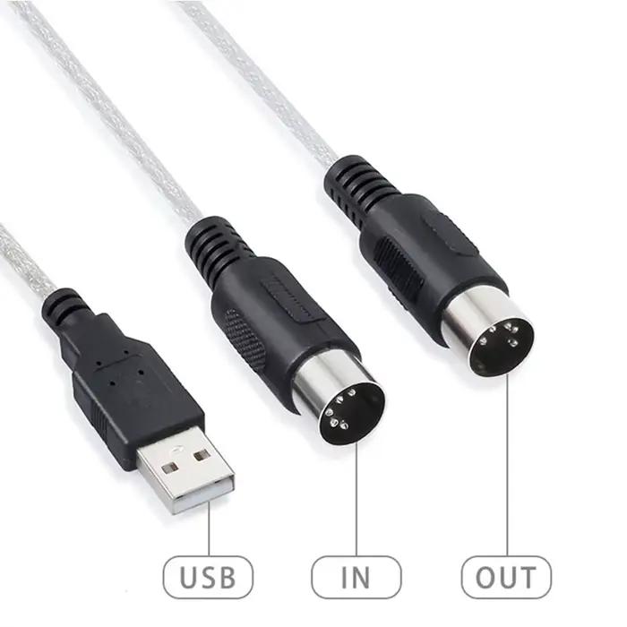 Câble Audio clavier vers PC USB câble MIDI convertisseur PC vers musique clavier cordon USB IN-OUT câble d'interface MIDI pour musiciens professionnels et amateurs occasionnels