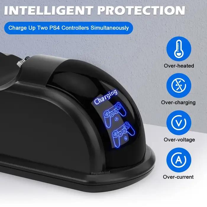Station de charge rapide avec indicateur LED pour contrôleur PS4/PS4 Slim/PS4 Pro