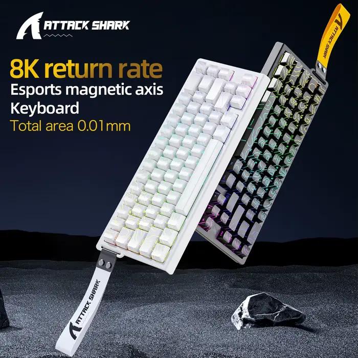 X68HE ATTACK SHARK clavier de jeu magnétique mécanique filaire pour Pro Gaming 0.01mm déclenchement rapide 8000Hz SOCD/Rs 0.125ms taux 128K
