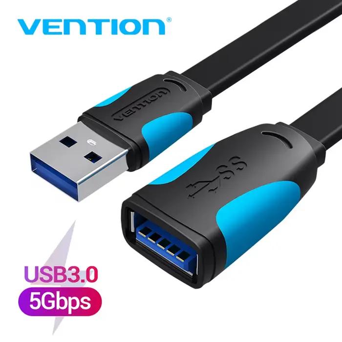 Câble d'extension Vention USB 3.0 mâle vers femelle pour ordinateur portable et appareils intelligents, longueur variable, pour jeu, travail et transfert de données rapides