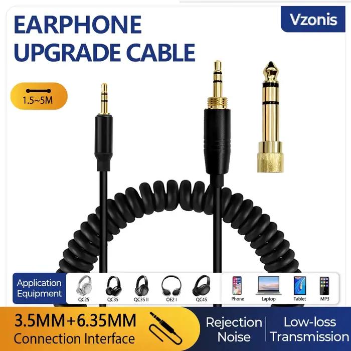 Câble Audio pour casque d'écoute enroulé Durable