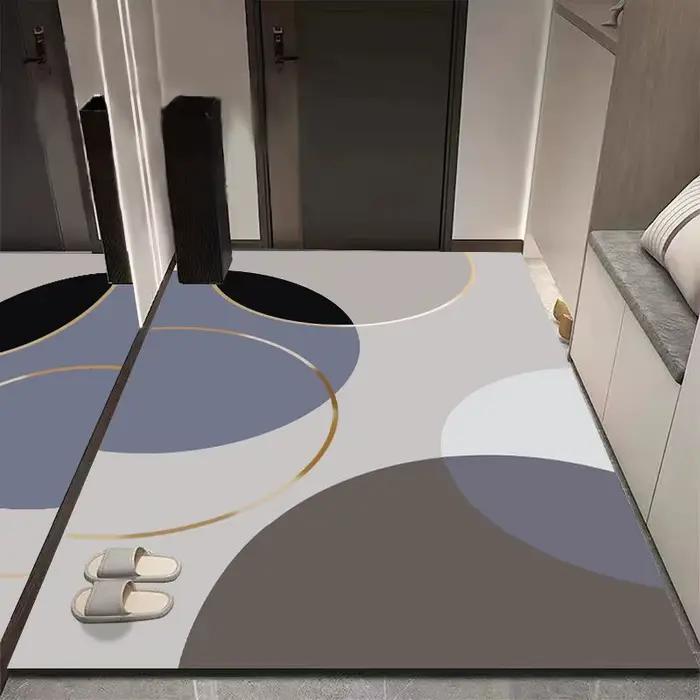VIKAMA – tapis de sol de cuisine en velours, antidérapant, absorbant l'eau, résistant à l'huile, séchage rapide, salle de bain et toilettes, décoration de maison en cristal