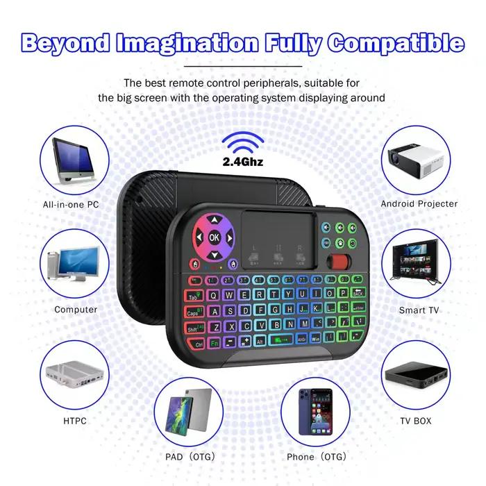 Mini clavier sans fil BT QWERTY avec pavé tactile