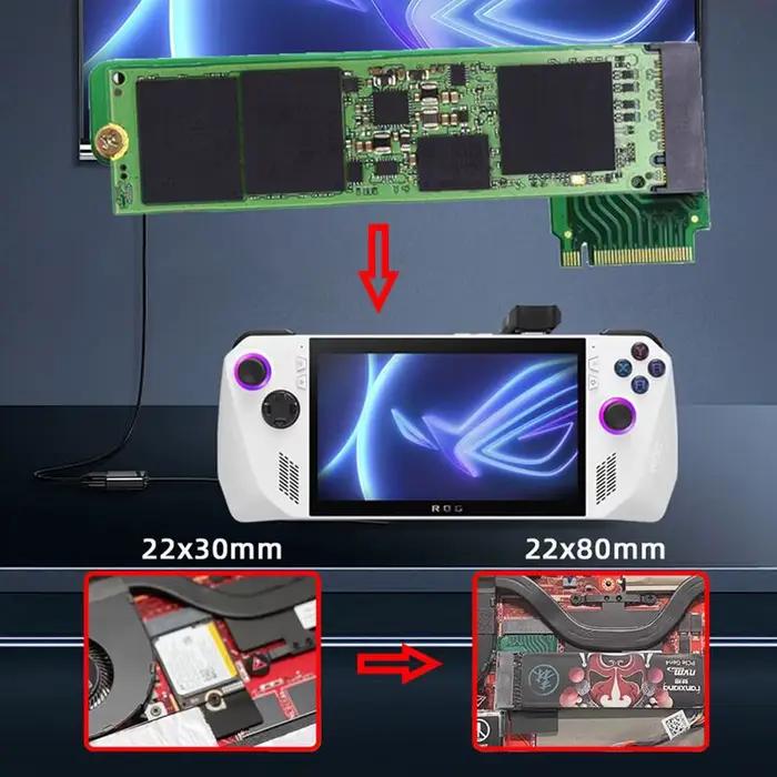 Pour ASUS Rog Ally carte de transfert portable 90 degrés M2