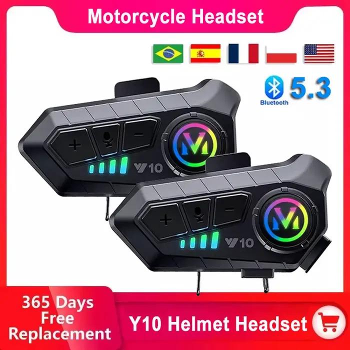 Casque de moto Y10 avec commande vocale stéréo Bluetooth 5.3