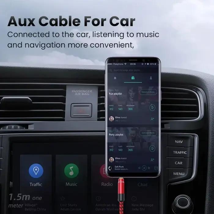 Câble Audio ligne Aux d'extension mâle à mâle
