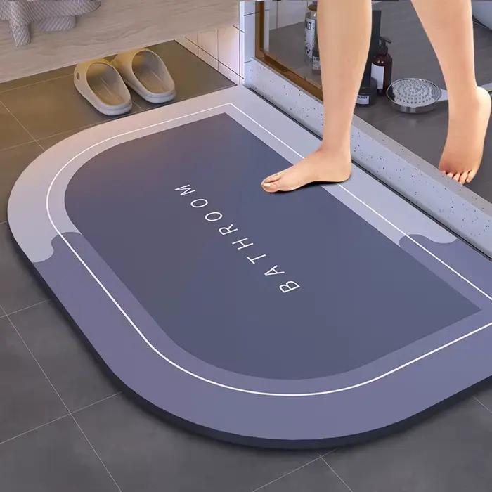 Tapis de Douche Super Absorbant Antidérapant pour Salle de Bain, Tapis de Sol Simple pour Cuisine, Entrée, Douche, Baignoire, Décoration Maison