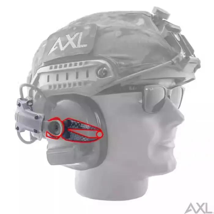 Le support de casque AXL adaptatif RAC Link AMP se connecte à Peltor Comtac Sordin
