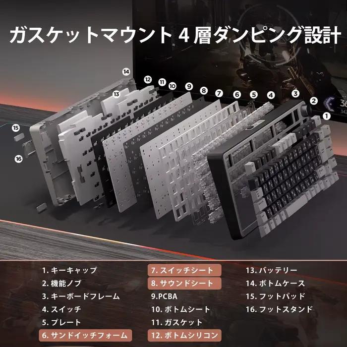 Clavier de jeu sans fil à déclenchement rapide YUNZII RT75