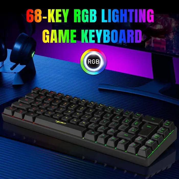 HXSJ V200 clavier filaire Portable 68 touches mécanique Film tactile