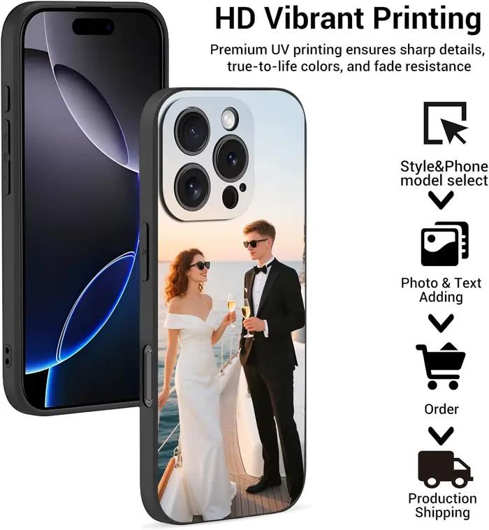 Coque mate personnalisée pour iPhone 17 16 15 14 13 12 11 Pro Max Mini SE XS XR 7 8 Plus, bricolage, Photo personnalisée, couverture souple Funda