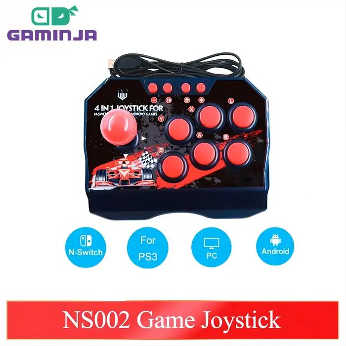 GAMINJA NS002 4 En 1 Rétro Arcade Console Jeu Joystick Rocker Fighting Controller pour Nintendo Commutateur PS3 PC Android TV