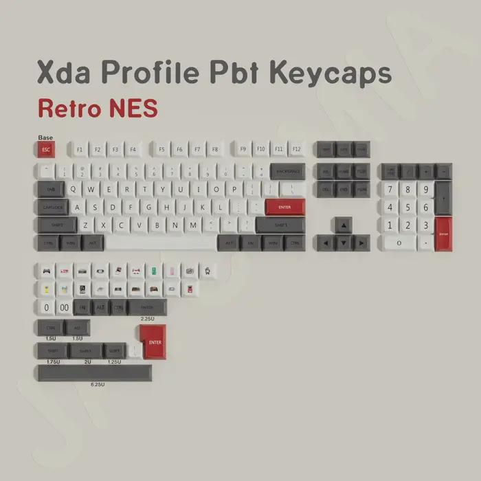 XDA PBT Keycaps DE ES FR KR EN RU Abnt2 Keycap colorant Sub rétro FC pour clavier mécanique de jeu disposition ISO personnalisé GMK67 Wooting