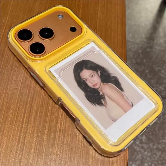 Étui de luxe 2 en 1 avec fente pour carte Photo, étui souple antichoc pour iPhone 17 Air 11 12 13 14 15 16 Pro Max Plus couleur bonbon