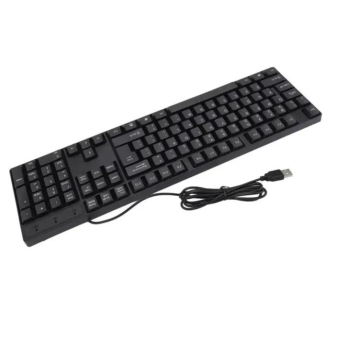 104 touches USB clavier filaire anglais/russe/espagnol/français langue conception ergonomique