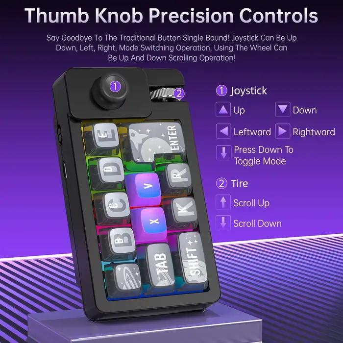 W910 clavier sans fil 12 touches pour PC/Mac/ordinateur portable avec Macro Programmable mécanique Tri-Mode