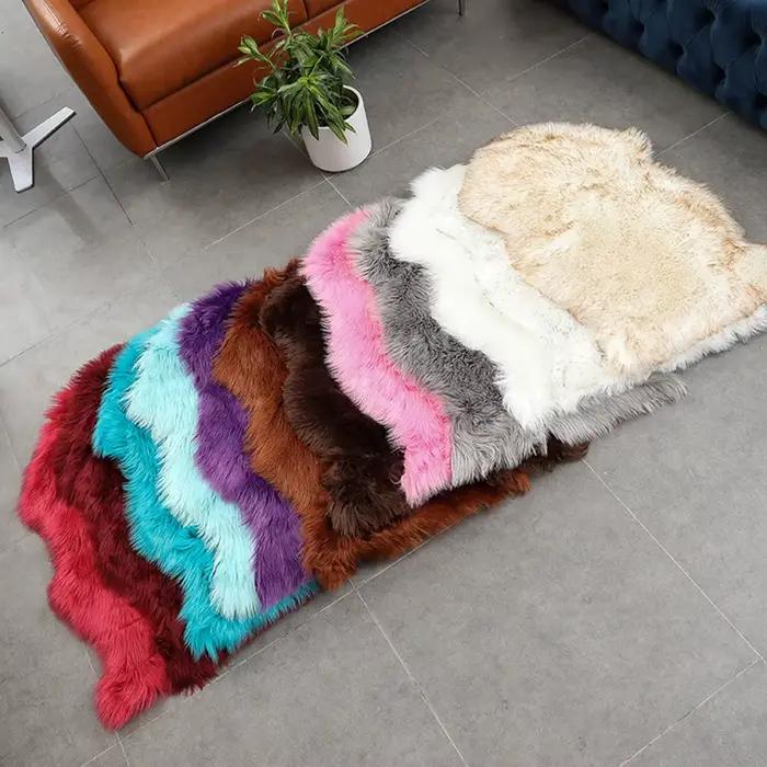Peau de mouton artificielle en fausse fourrure pour canapé et salon