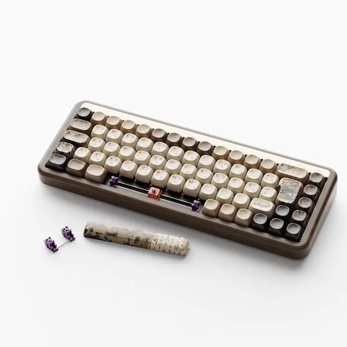 Akko MU01 Mountain Seclusion clavier mécanique en bois disposition ISO-UK/DE rvb échange à chaud BT/2.4G