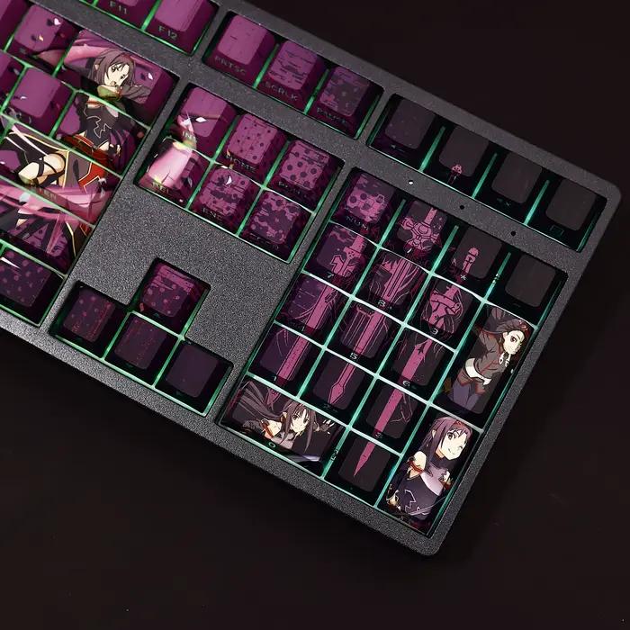 108 touches/ensemble Yuuki épée Art en ligne SAO mignon fille bricolage PBT cerise profil Keycaps pour MX Switch pour clavier mécanique jeu cadeau