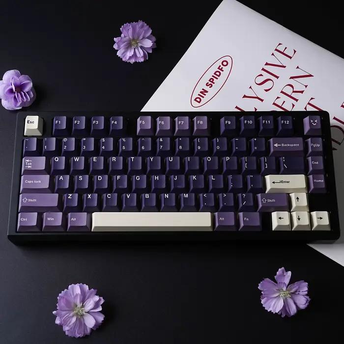 Ensemble de touches de clavier mécanique en carbone violet