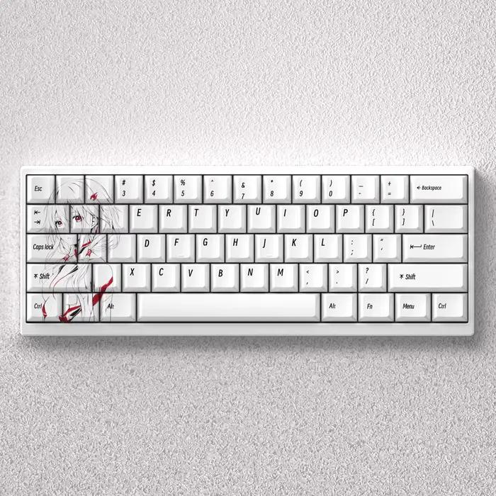 73 touches PBT colorant Sublimation cerise Yuzuriha Inori Anime pour 60 65 68 disposition clavier mécanique GK61 Anne Pro 2