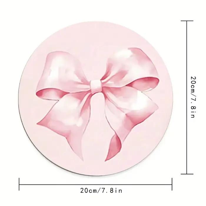 Tapis de souris rose à nœud
