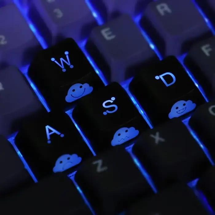 2025 nouveau jeu de capuchons de touches Emo mignon WASD flèche large capuchon de clé d'éclairage pour clavier mécanique Compatible avec MX Switch