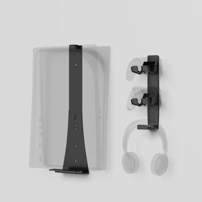 Support mural PS5, avec 2 supports de contrôleur et support de casque