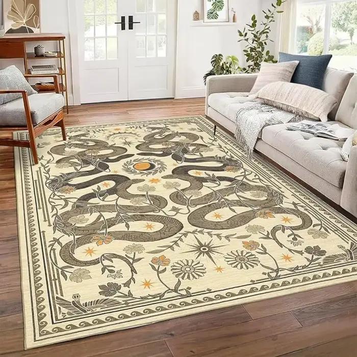 Tapis Dragon chinois motif fleur vintage polyester moderne salon décoration chambre hôtel extérieur commercialisation occassions spéciales