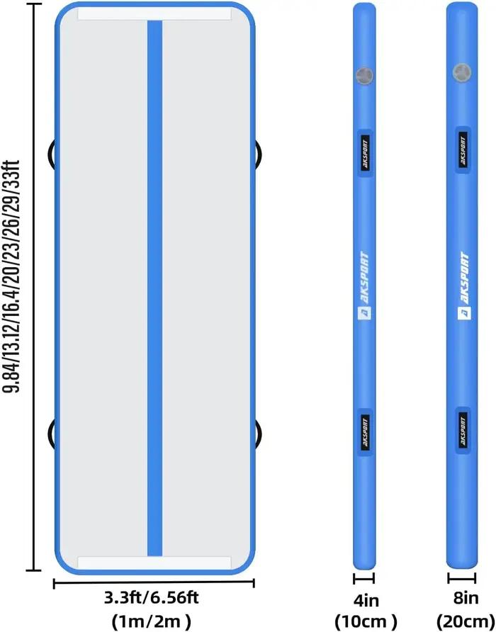 Tapis de gymnastique gonflable pour acrobaties, épais, léger, en PVC, portable, pour la maison, l'entraînement en extérieur