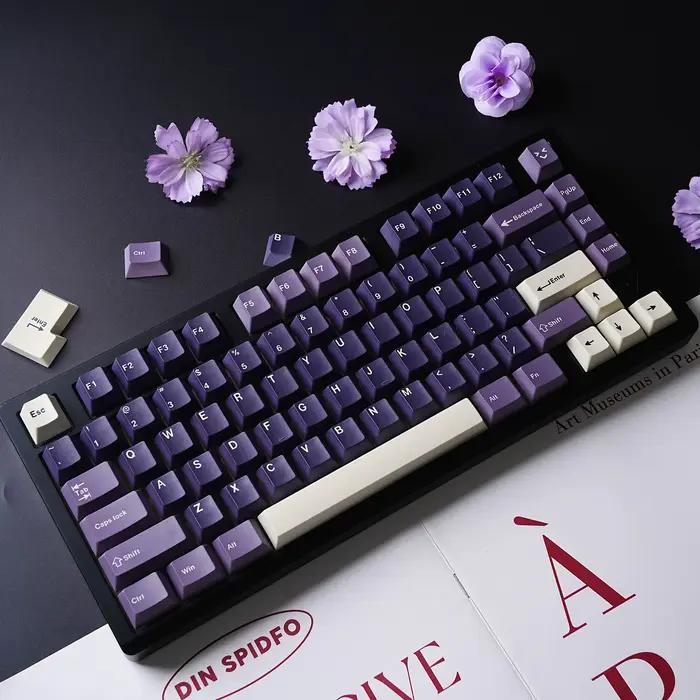 Ensemble de touches de clavier mécanique en carbone violet