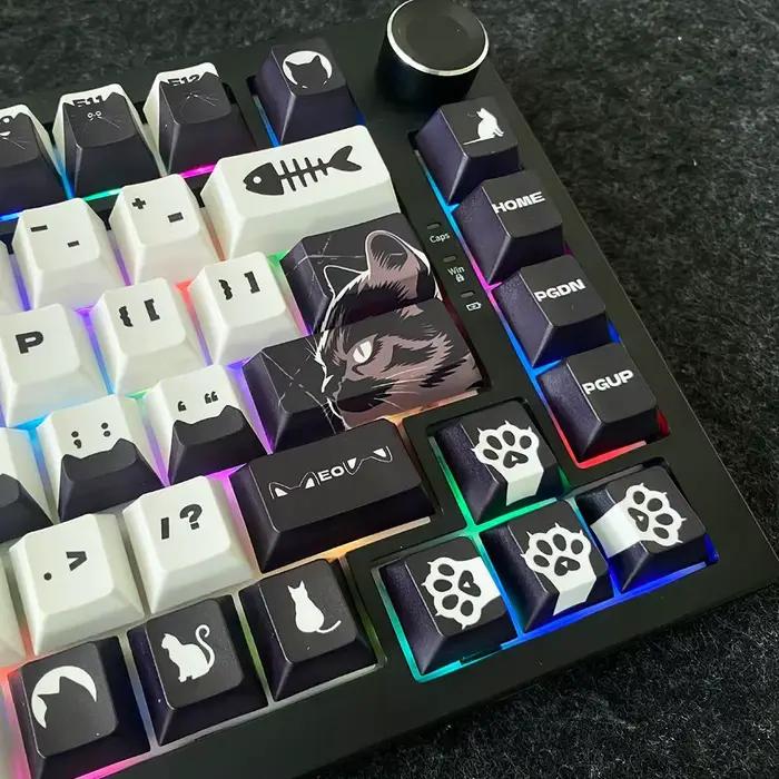 Capuchons de touches personnalisés Black Cat pour clavier mécanique DIY