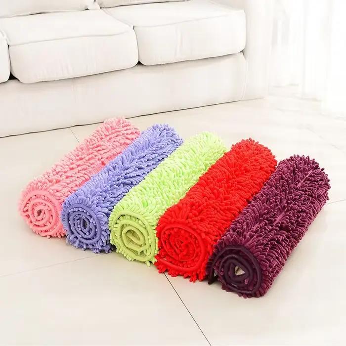 Tapis de sol doux antidérapant, pour salle de bain, Absorption d'eau, Shaggy, cuisine, porte, pieds, barrière contre la saleté, coussin