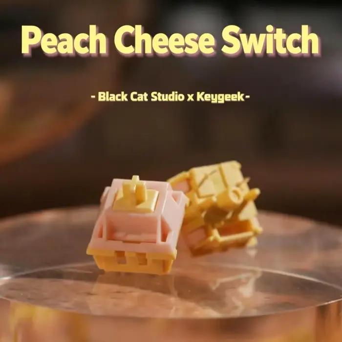 Interrupteurs KeyGeek Peach Cheese 5 broches HIFI Clacky avec ressort M5 personnalisé et design entièrement repensé