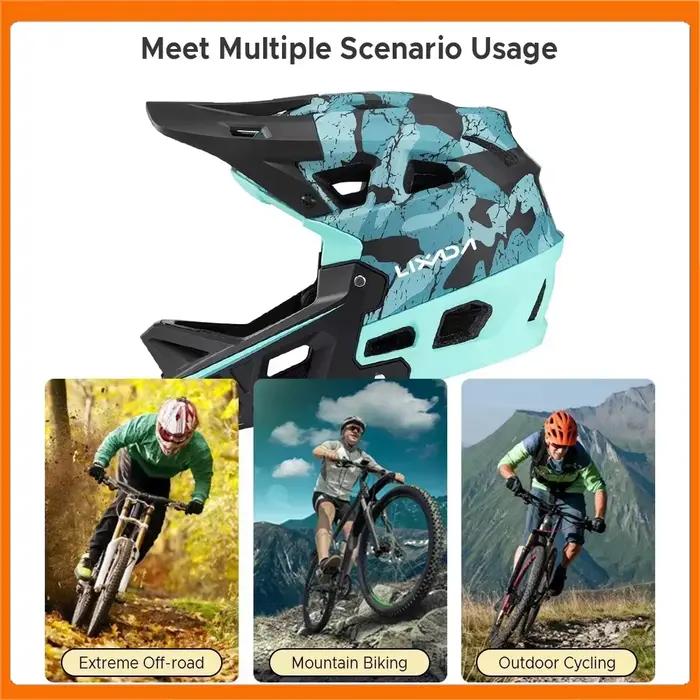 Équipement de cyclisme de sécurité pour vélo de montagne, casque intégral pour adultes de course de descente avec 31 évents et visière réglable, hommes/femmes