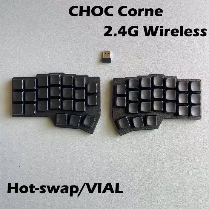 CHOC CORNE V4.1 clavier mécanique divisé ultra-mince à profil bas commutateur Kaih V1/V2 échange à chaud 2.4G sans fil VIAL Programmable