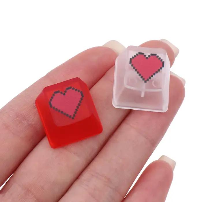 Capuchons de touches de clavier d'ordinateur en forme de cœur