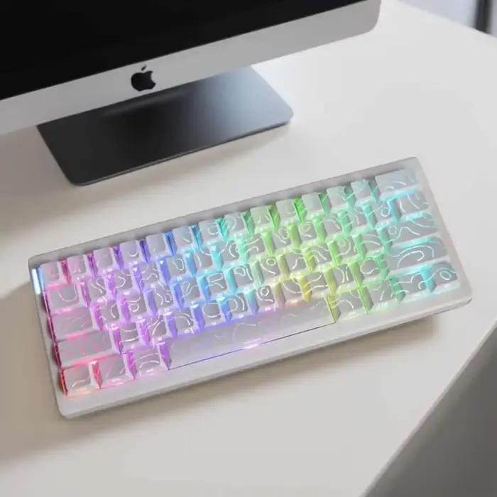 2025 Super Contour PBT Keycaps côté lueur lumière clavier mécanique hauteur d'usine d'origine pour 61/68/75/84/87