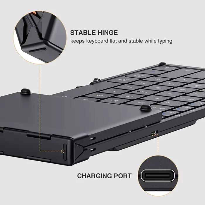 Claviers pliants avec clavier numérique Bluetooth sans fil Portable Silm