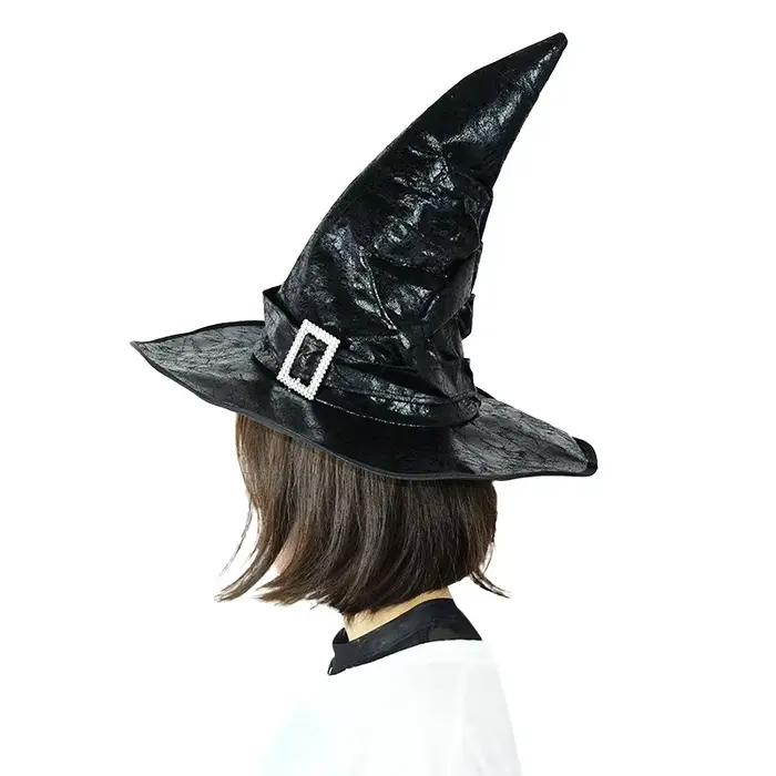 Chapeau de Sorcière en Cuir pour Halloween, Accessoire de Costume de Cosplay, Casquette de Décoration pour Enfant et Adulte