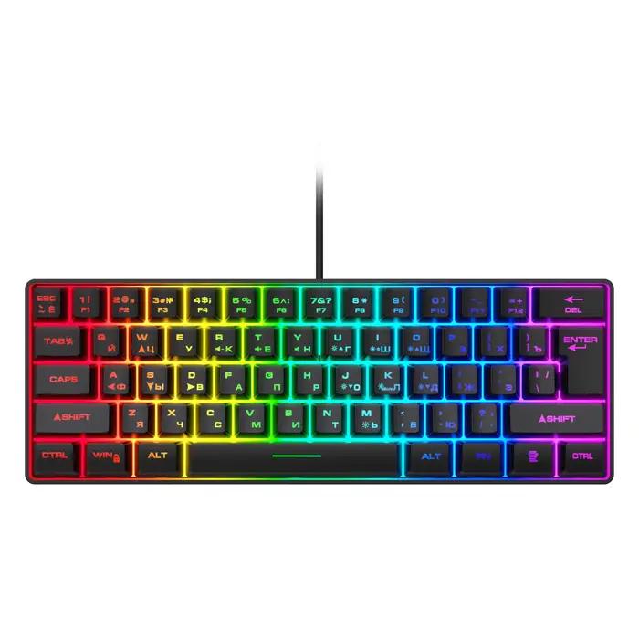 Clavier russe anglais éclairage RVB 61 touches disposition 60%