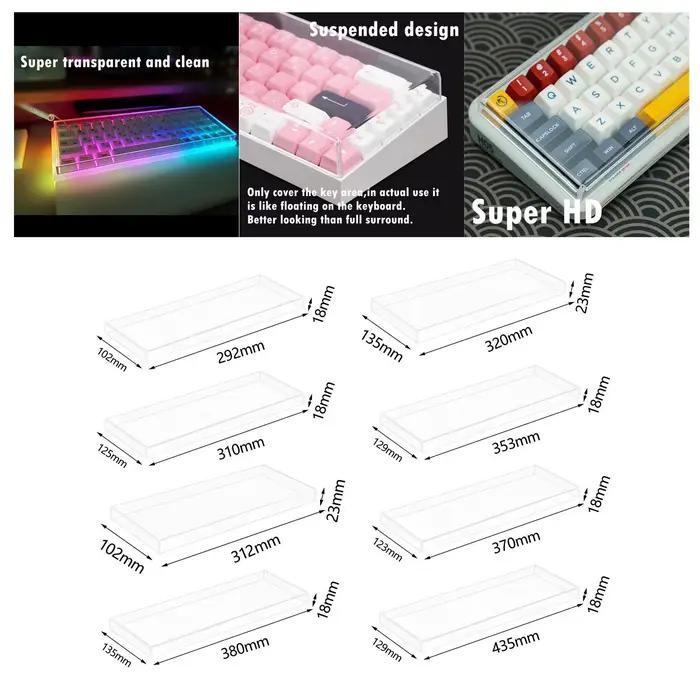 Housse anti-poussière pour clavier mécanique en acrylique