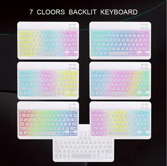 10 pouces rétro-éclairé Bluetooth clavier souris pour IOS Android Windows pour iPad